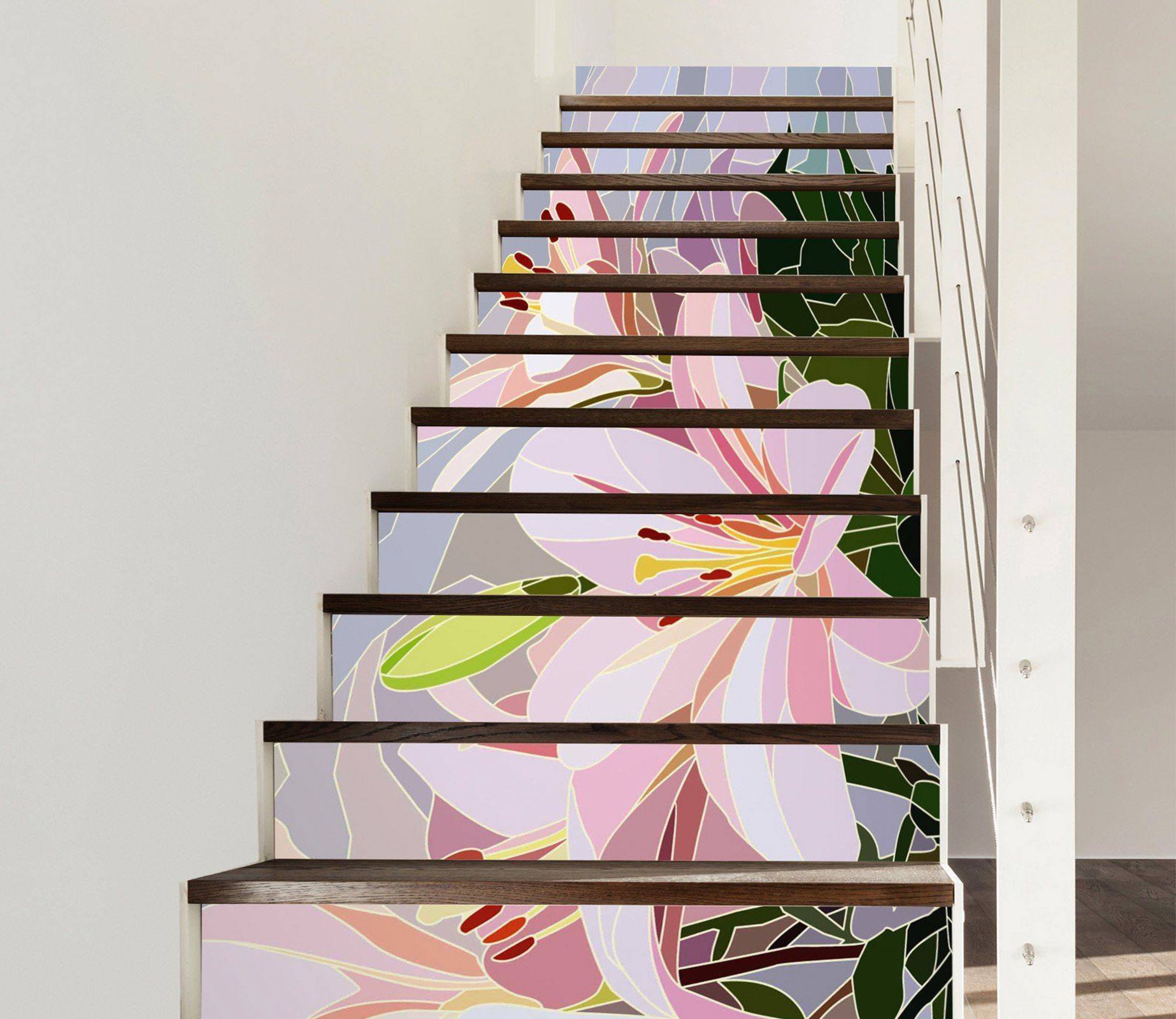 3D Flowers 799 Stair Risers Wallpaper AJ Wallpaper 
