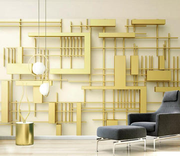 3D Simple Golden WC137 Wall Murals