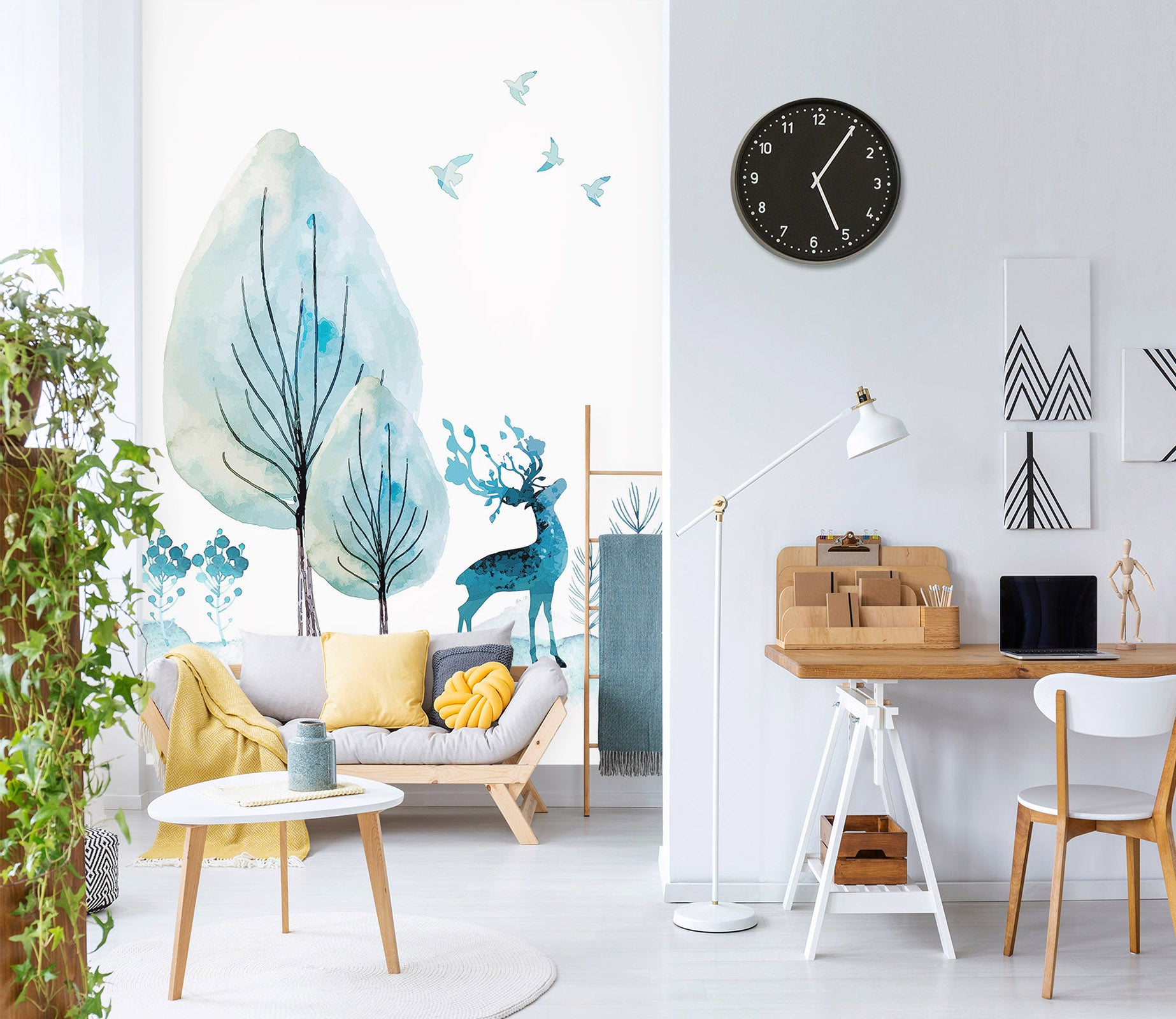 3D Forest Fawn 047 Wall Murals