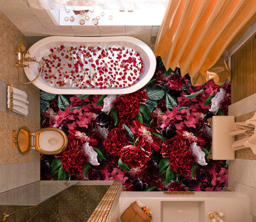 3D Flowers Red Clump 99227 Uta Naumann Floor Mural  Wallpaper Murals Self-Adhesive Removable Print Epoxy