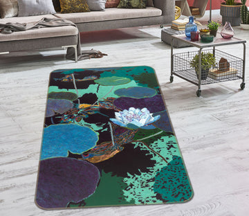 3D Summer Lotus Pond 3009 Allan P. Friedlander Rug Non Slip Rug Mat