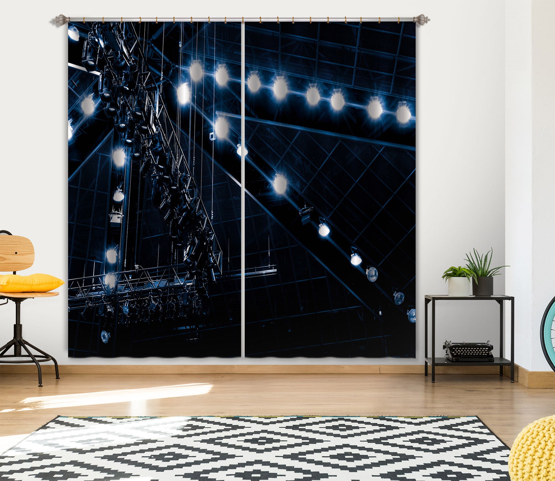 3D Sky Lights 043 Noirblanc777 Curtain Curtains Drapes