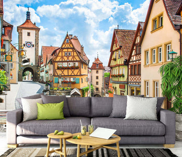 3D Small Town Street 1448 Wall Murals