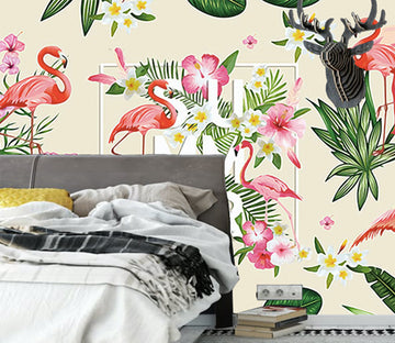 3D Pink Flamingo WG116 Wall Murals