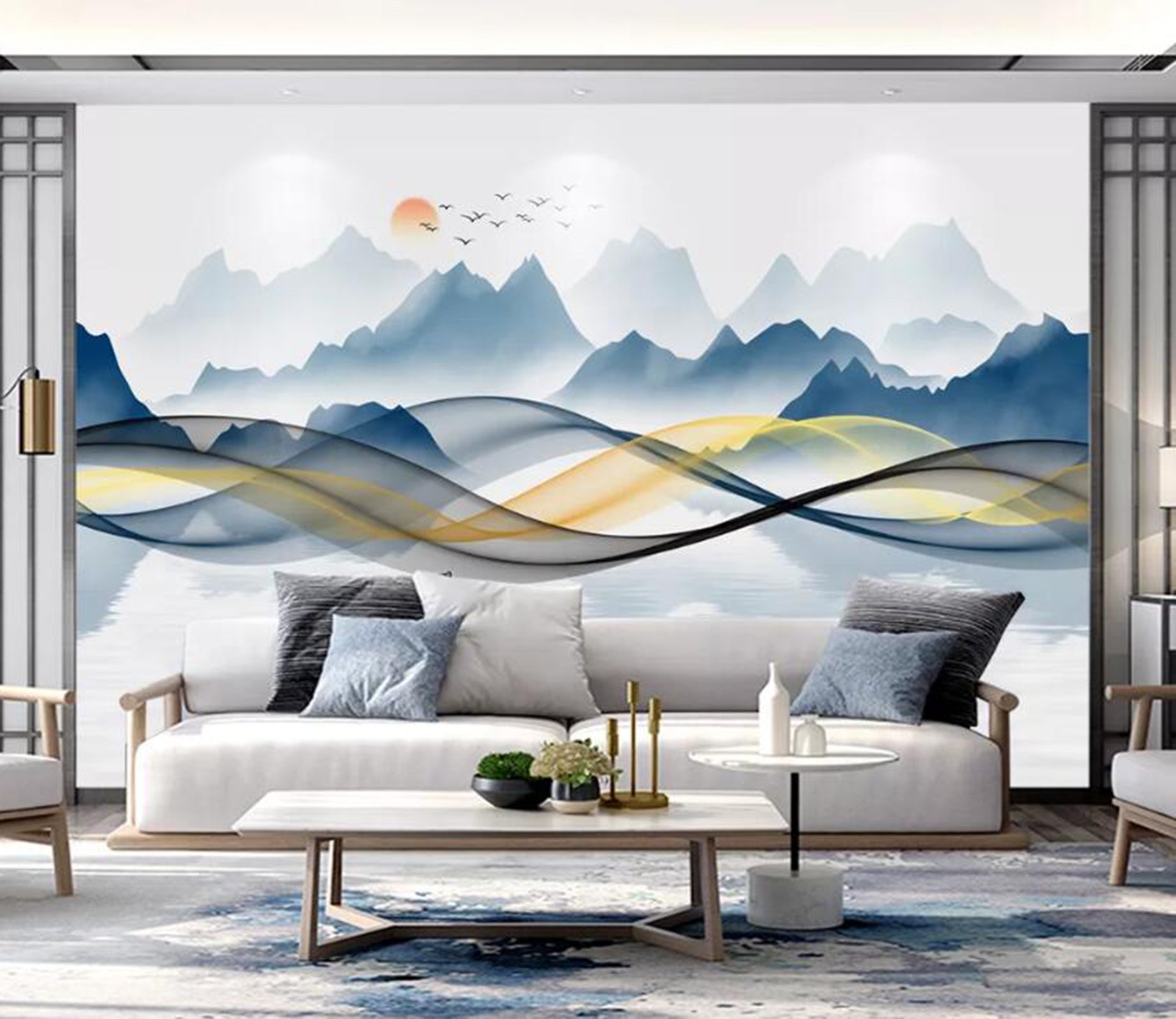 3D Misty Valley WC96 Wall Murals Wallpaper AJ Wallpaper 2 