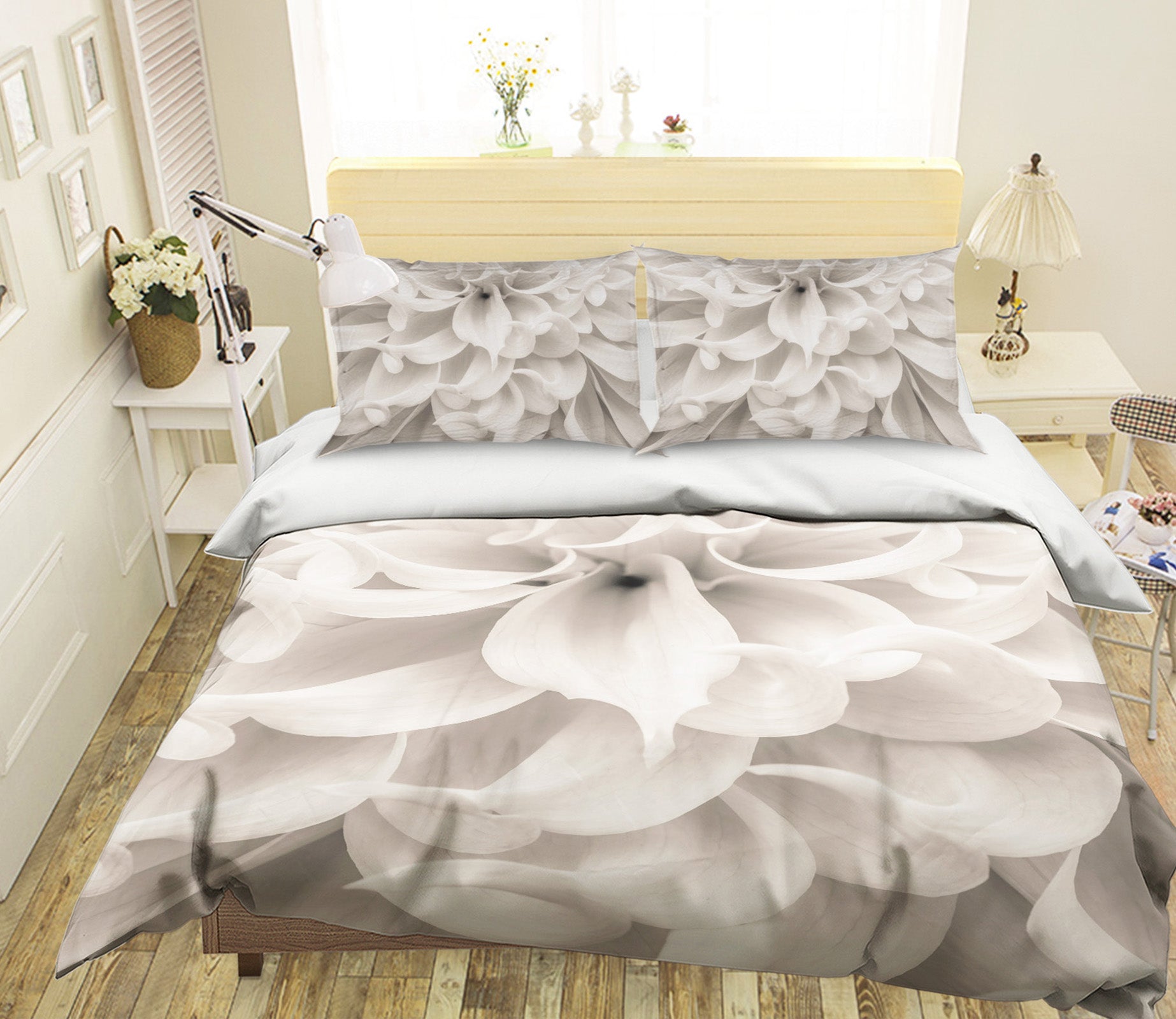 3D White Petal 7199 Assaf Frank Bedding Bed Pillowcases Quilt Cover Duvet Cover
