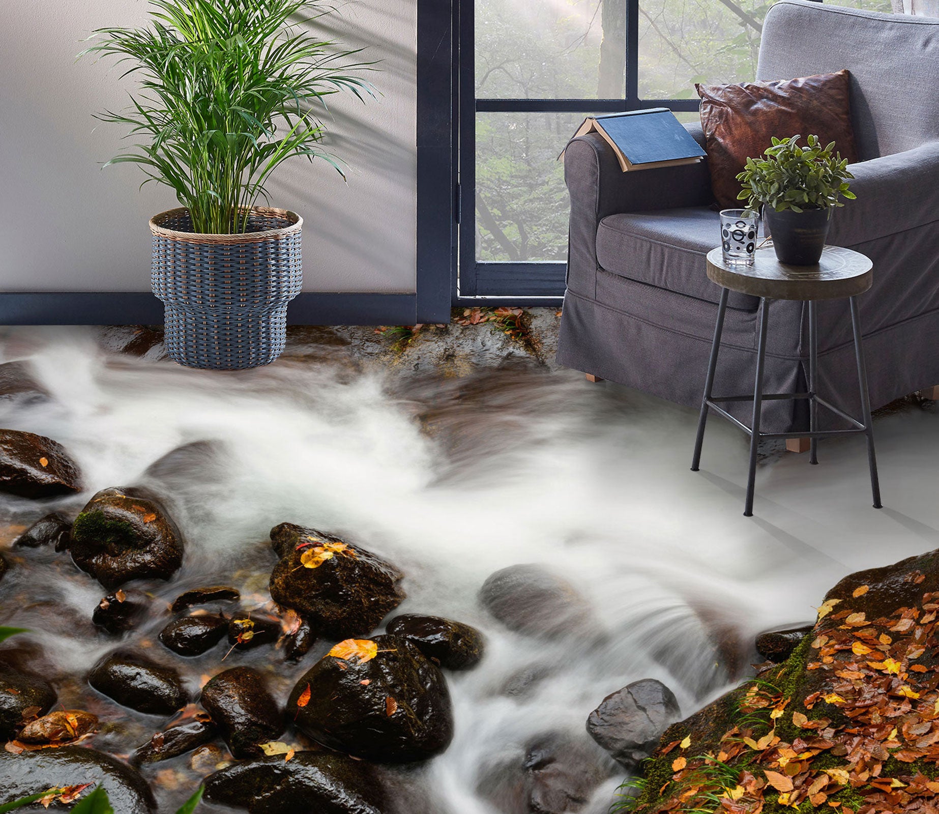 3D Senior Black Pebbles 1087 Floor Mural  Wallpaper Murals Self-Adhesive Removable Print Epoxy