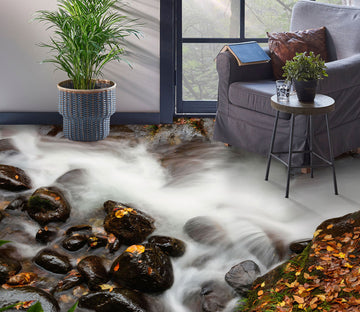 3D Senior Black Pebbles 1087 Floor Mural  Wallpaper Murals Self-Adhesive Removable Print Epoxy