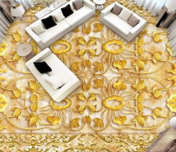 3D Golden Decoration 198 Floor Mural  Self-Adhesive Sticker Bathroom Non-slip Waterproof Flooring Murals