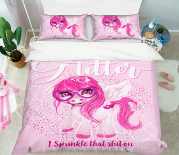 3D Pink Unicorn 8551 Sheena Pike Bedding Bed Pillowcases Quilt Cover Duvet Cover
