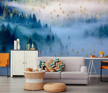 3D Fantasy Mountain Forest 640 Wall Murals