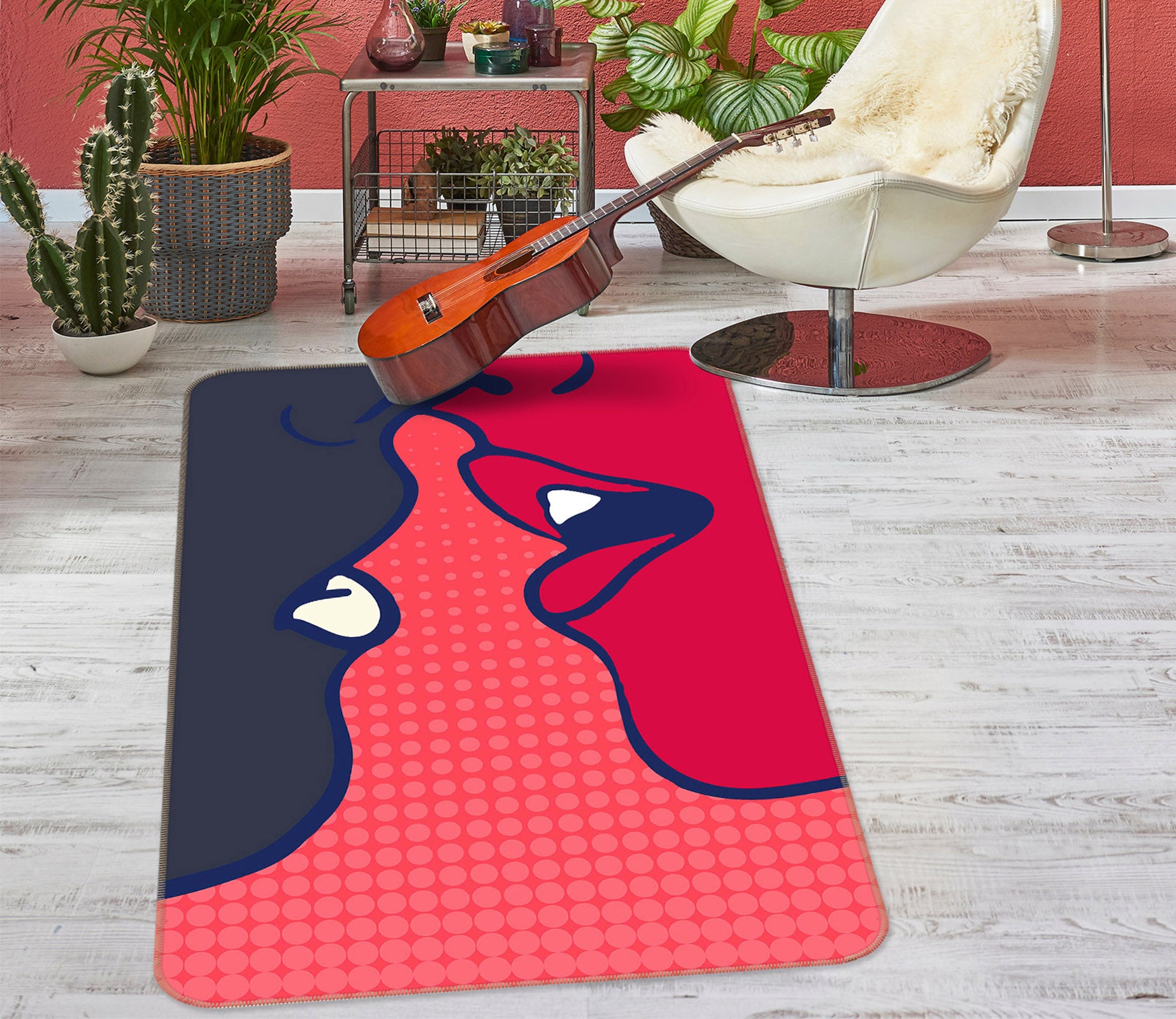 3D The Kiss 1123 Boris Draschoff Rug Non Slip Rug Mat