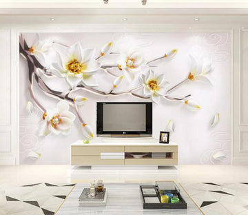 3D White Petals WC64 Wall Murals Wallpaper AJ Wallpaper 2 