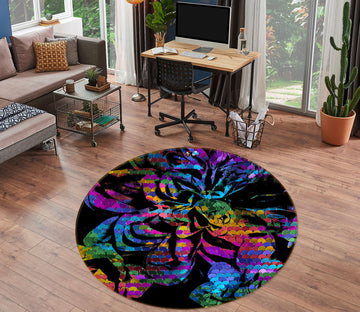 3D Color Scale Pattern 19193 Shandra Smith Rug Round Non Slip Rug Mat