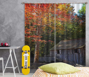 3D Autumn Maple Leaf 042 Kathy Barefield Curtain Curtains Drapes Wallpaper AJ Wallpaper 