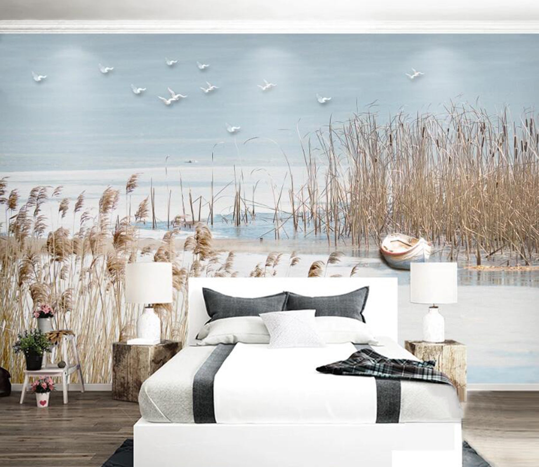 3D Reed Fluttering WC28 Wall Murals Wallpaper AJ Wallpaper 2 