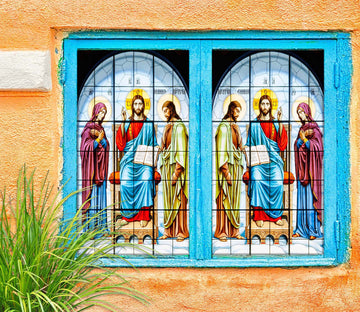 3D Christian Bible 241 Window Film Print Sticker Cling Stained Glass UV Block