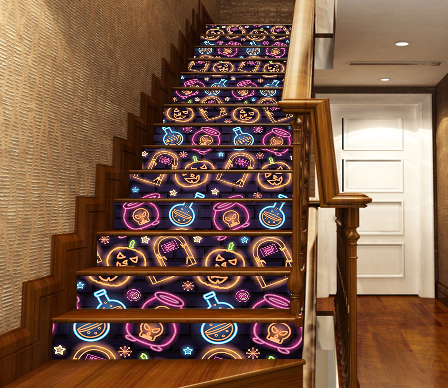 3D Fluorescent Halloween Graphics 660 Stair Risers