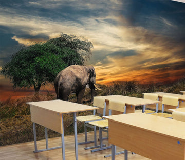 3D elephant on the grasses 17 Wall Murals Wallpaper AJ Wallpaper 2 