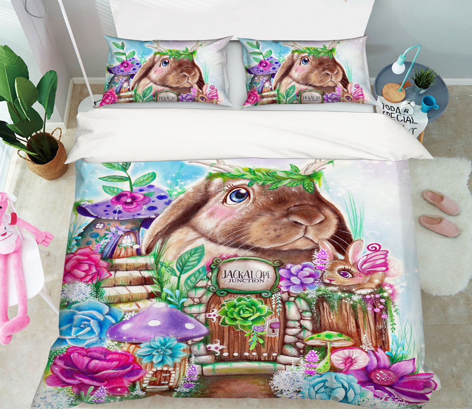 3D Cartoon Rabbit 8557 Sheena Pike Bedding Bed Pillowcases Quilt Cover Duvet Cover