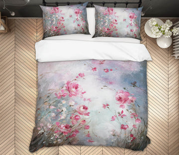3D White Dress Pink Flower 2020 Debi Coules Bedding Bed Pillowcases Quilt