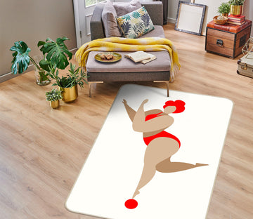 3D Red Dancing Queen 1033 Boris Draschoff Rug Non Slip Rug Mat
