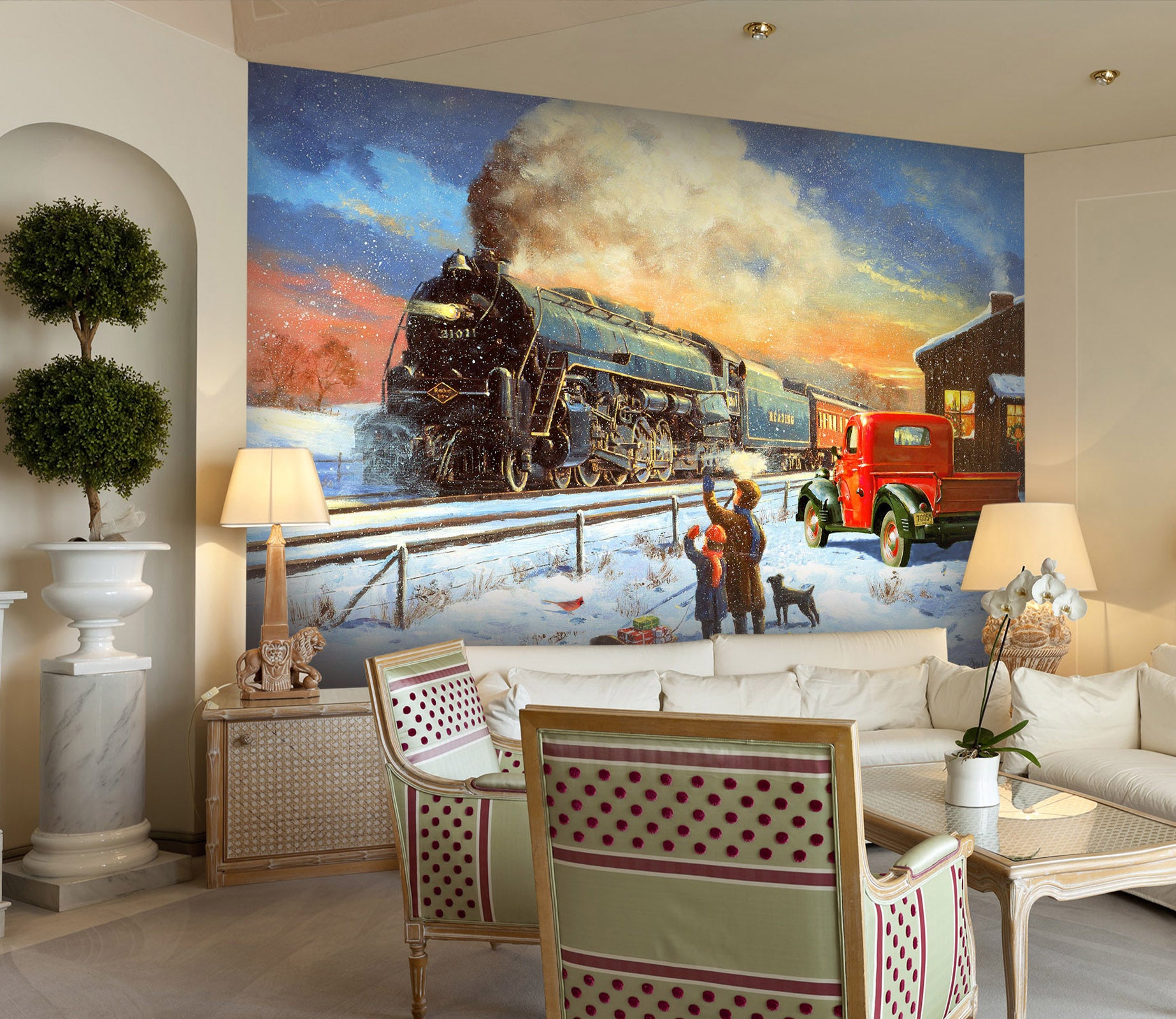 3D Snow Train Car 117 Kevin Walsh Wall Mural Wall Murals