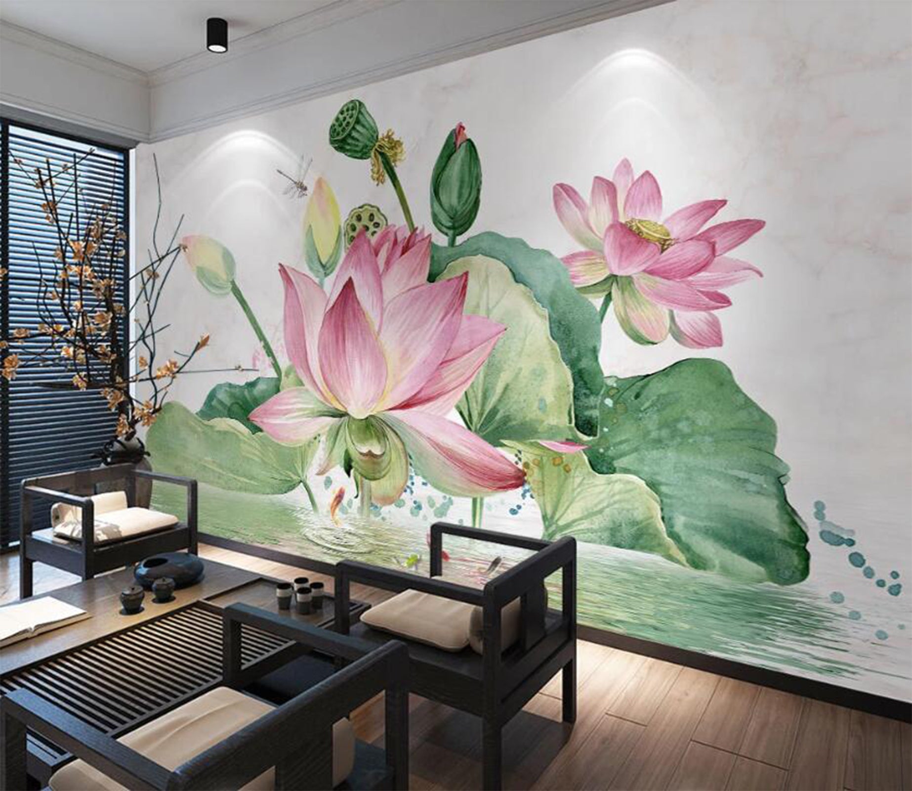 3D Graceful Blooming Lotus 2363 Wall Murals