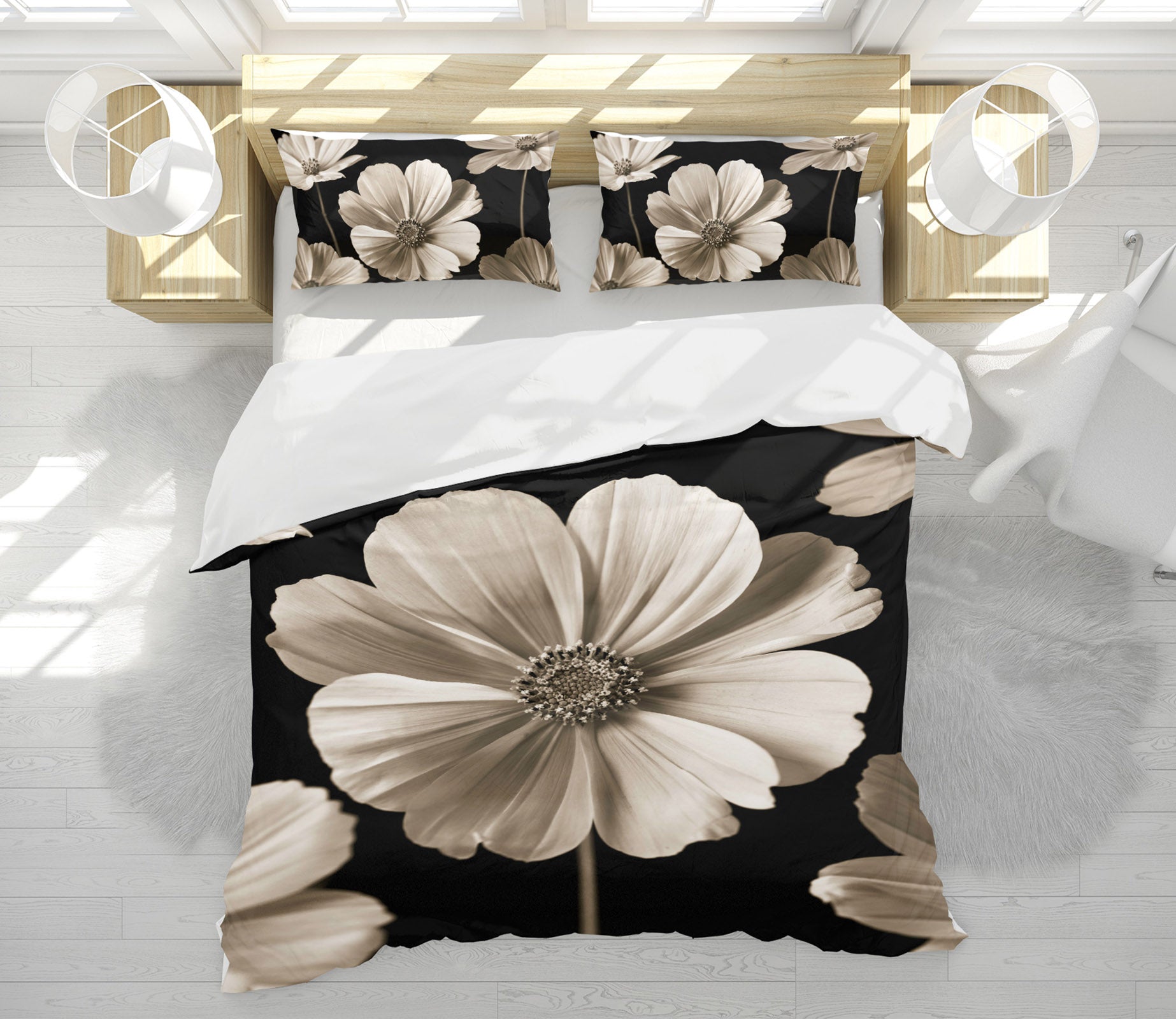 3D White Flowers 7107 Assaf Frank Bedding Bed Pillowcases Quilt Cover Duvet Cover