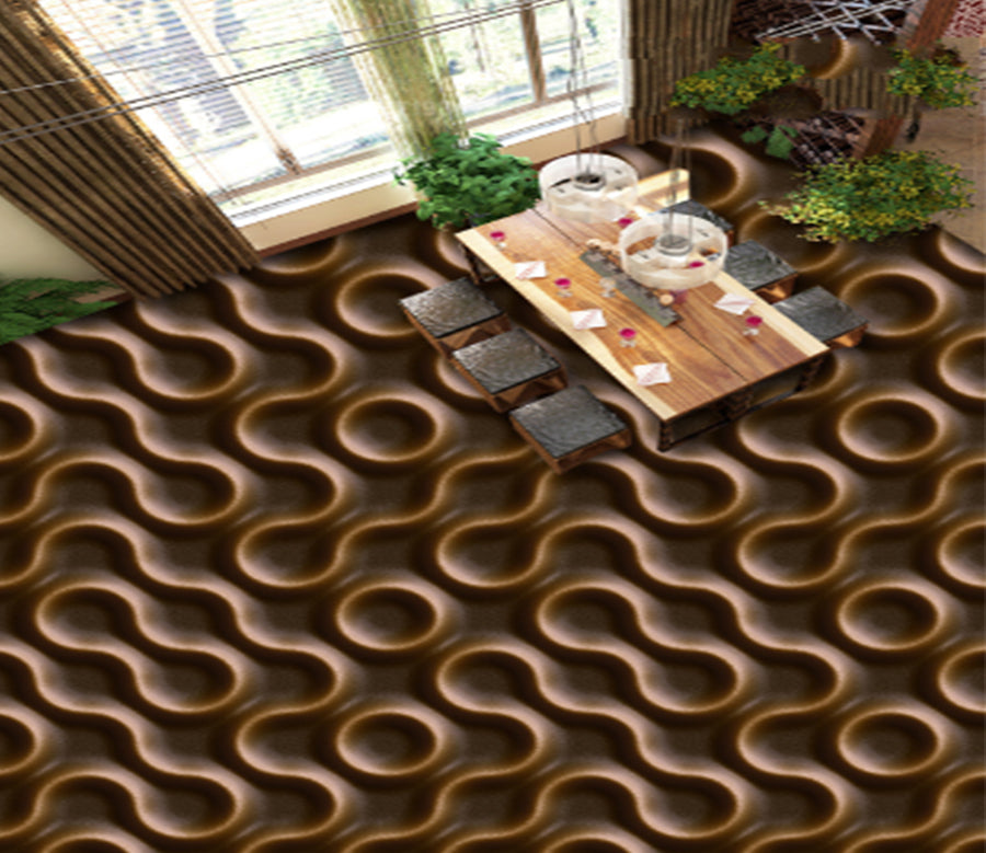 3D Brown Arc 0234 Floor Mural  Wallpaper Murals Rug & Mat Print Epoxy waterproof bath floor