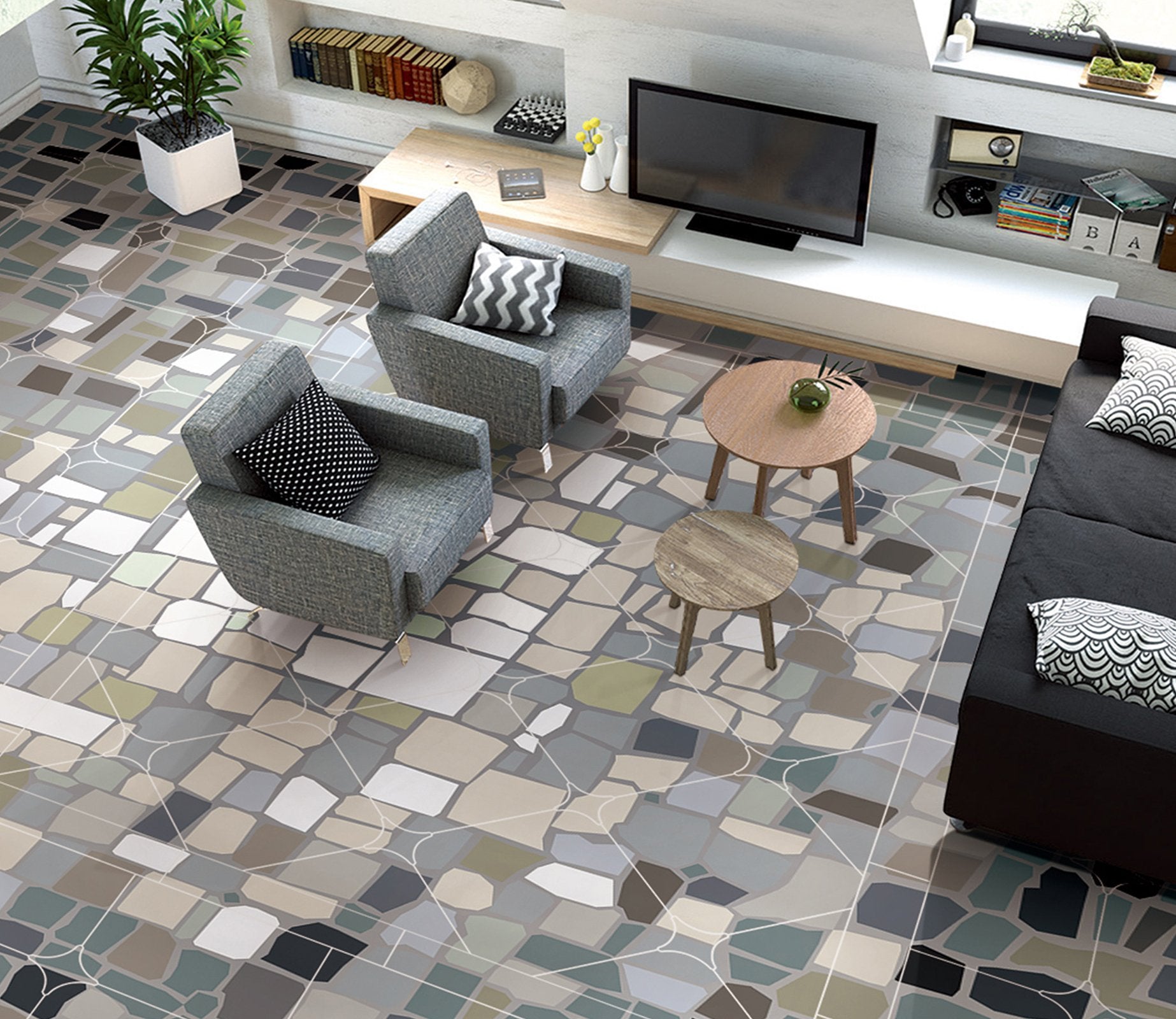 3D Color Pattern WG310 Floor Mural Wallpaper AJ Wallpaper 2 