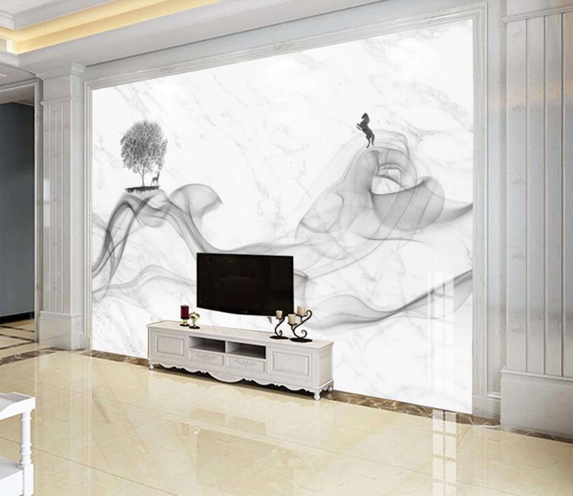 3D Light Ink Smudged Ribbon 2080 Wall Murals