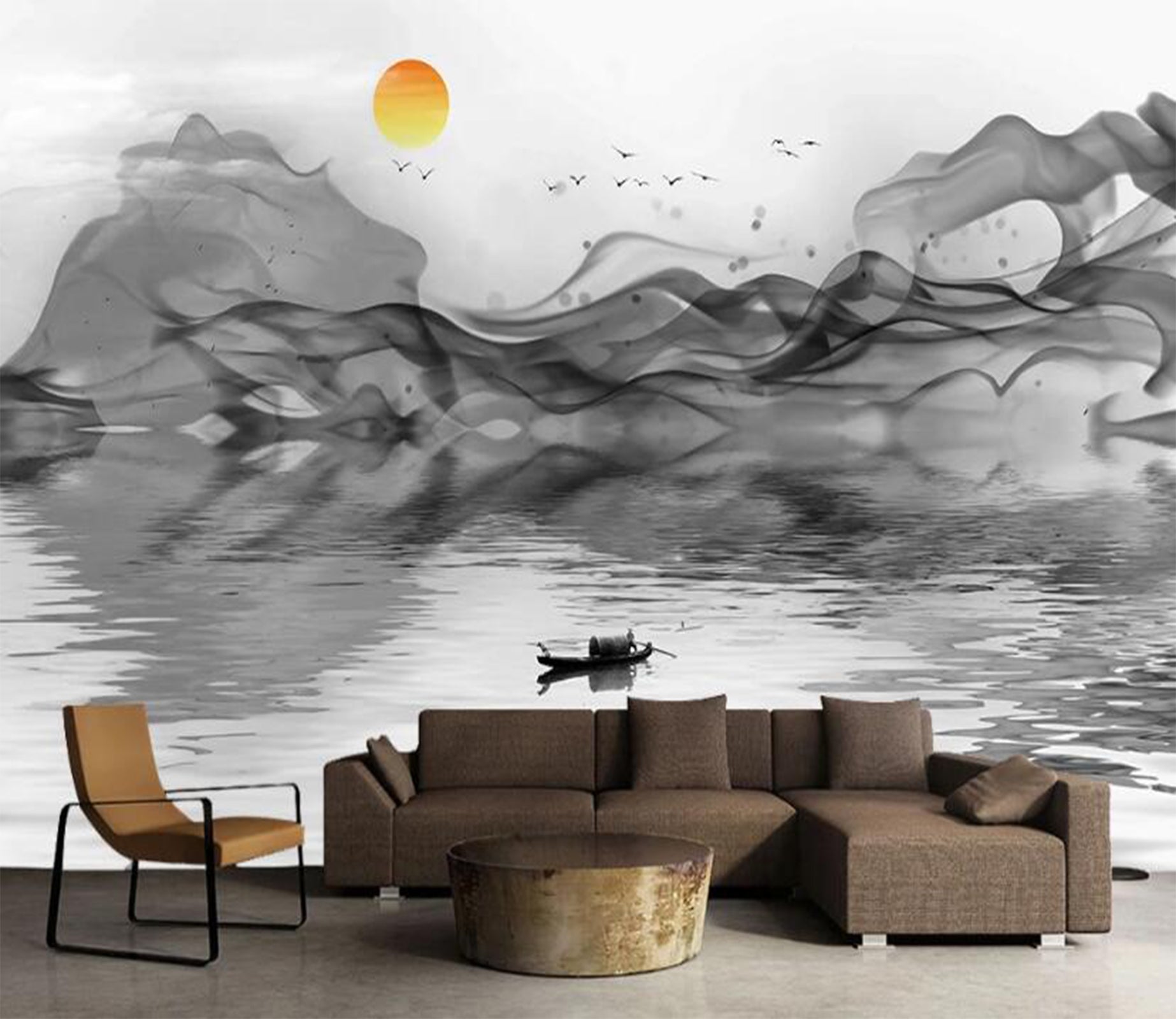 3D Ink Ribbon On The Lake 2330 Wall Murals