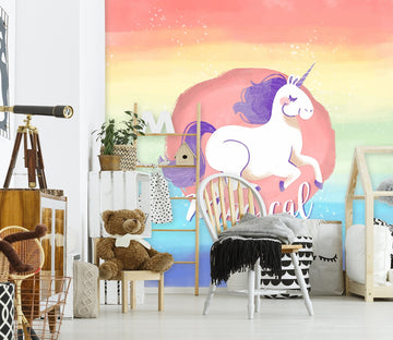 3D Cartoon Unicorn 004 Wall Murals Wallpaper AJ Wallpaper 2 