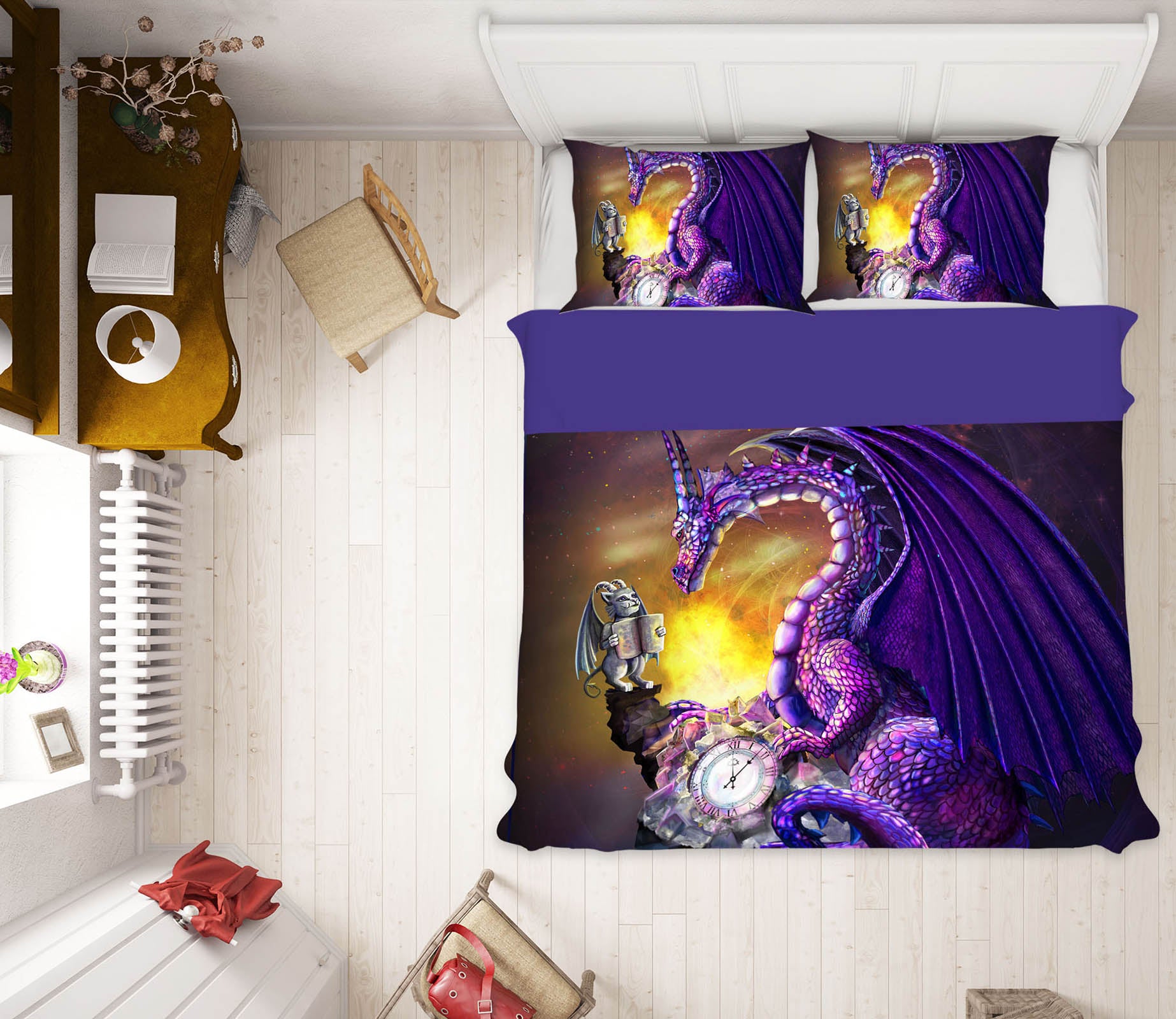 3D Sun Dragon 125 Rose Catherine Khan Bedding Bed Pillowcases Quilt