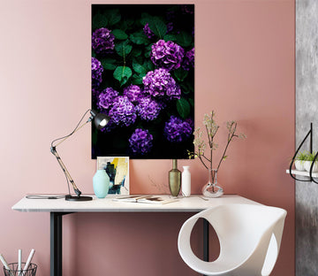 3D Purple Flower Cluster 002 Noirblanc777 Wall Sticker