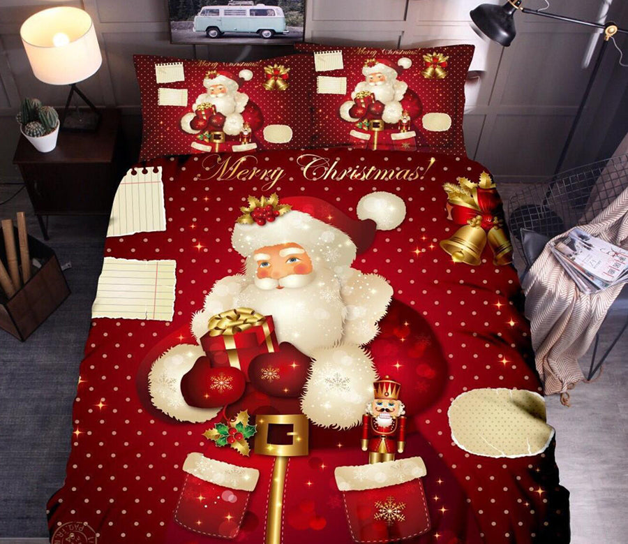 3D Santa Claus 32062 Christmas Quilt Duvet Cover Xmas Bed Pillowcases