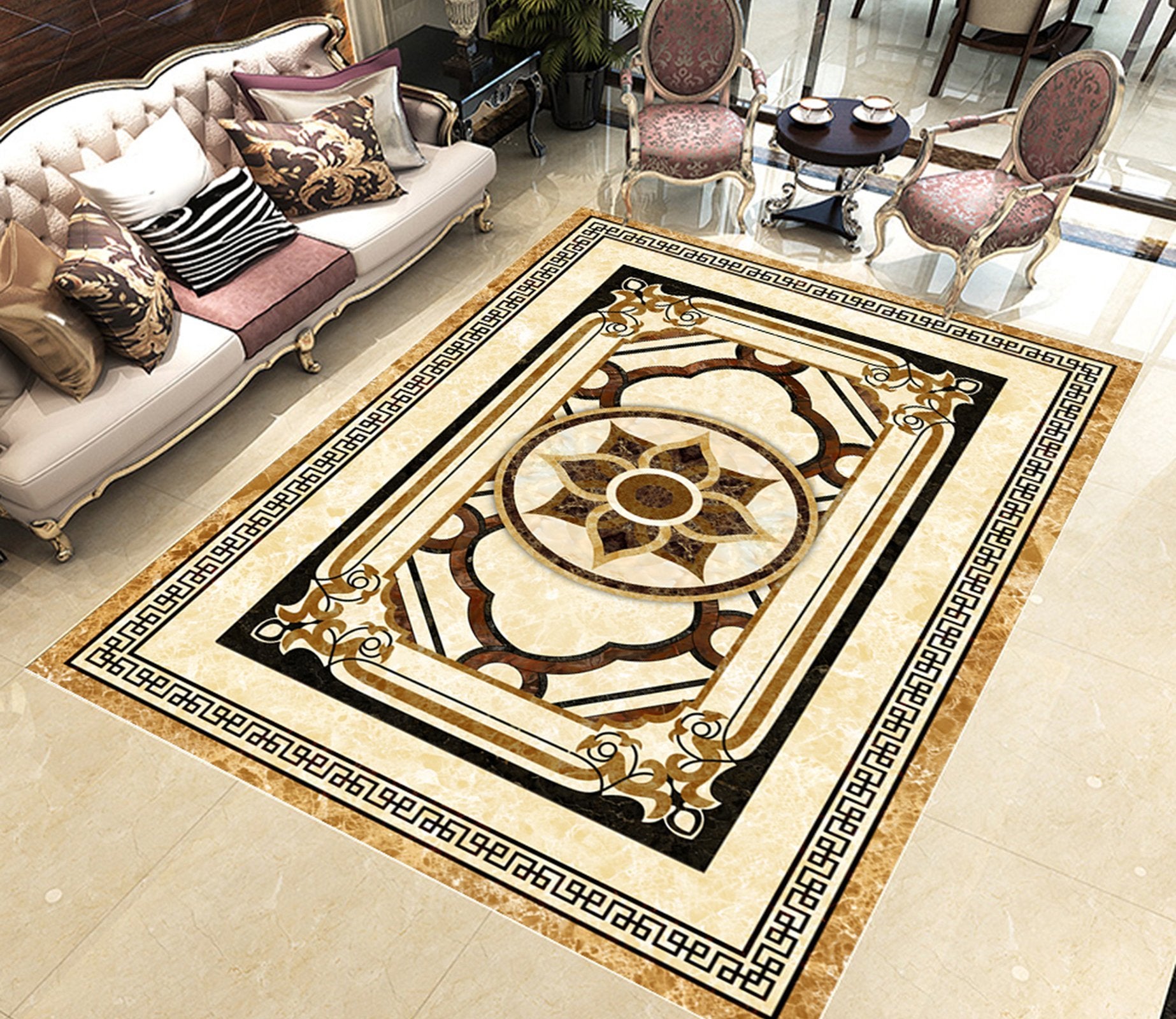 3D Black Rectangle WG584 Floor Mural Wallpaper AJ Wallpaper 2 