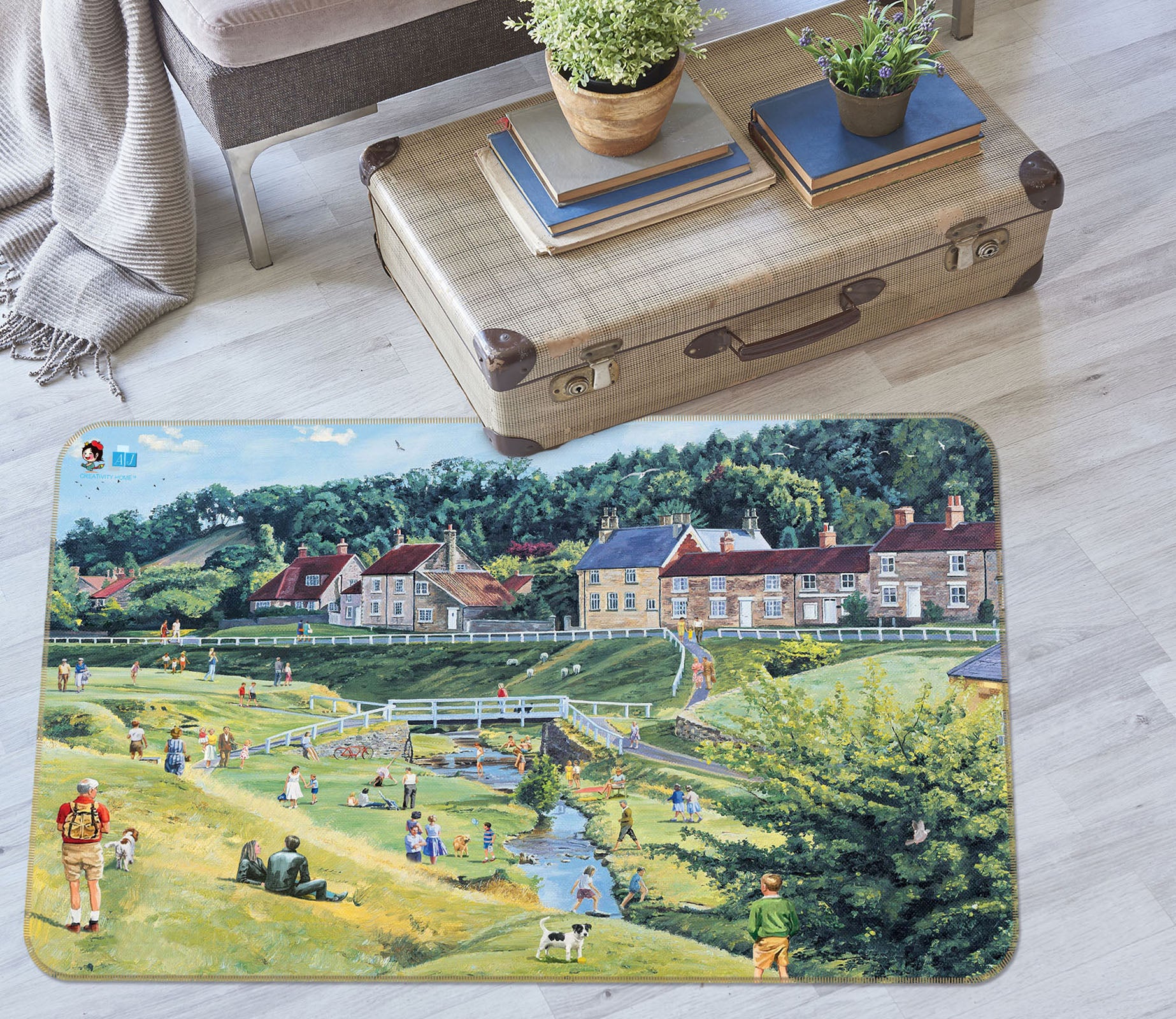 3D Lawn House 8918 Trevor Mitchell Rug Non Slip Rug Mat