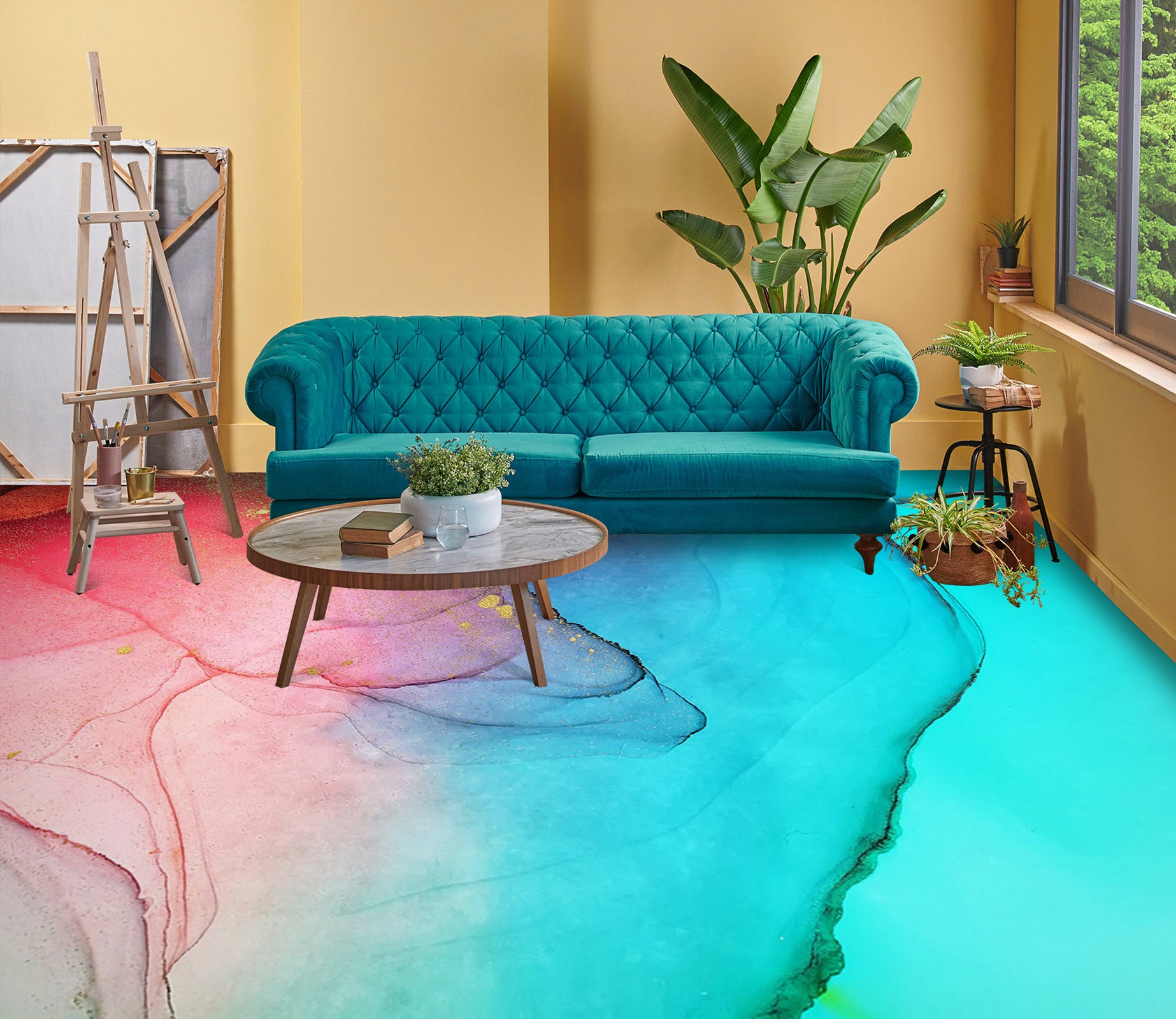 3D Two-color Dream 1238 Floor Mural  Wallpaper Murals Self-Adhesive Removable Print Epoxy