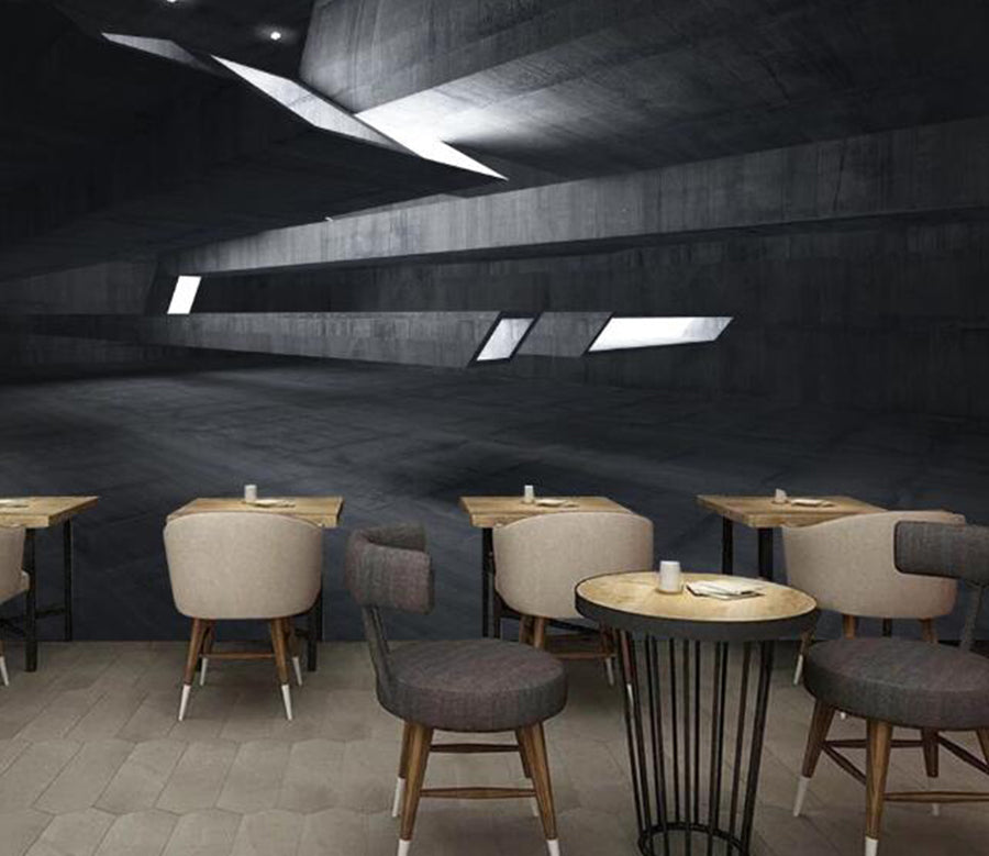 3D Black Technology 373 Wall Murals