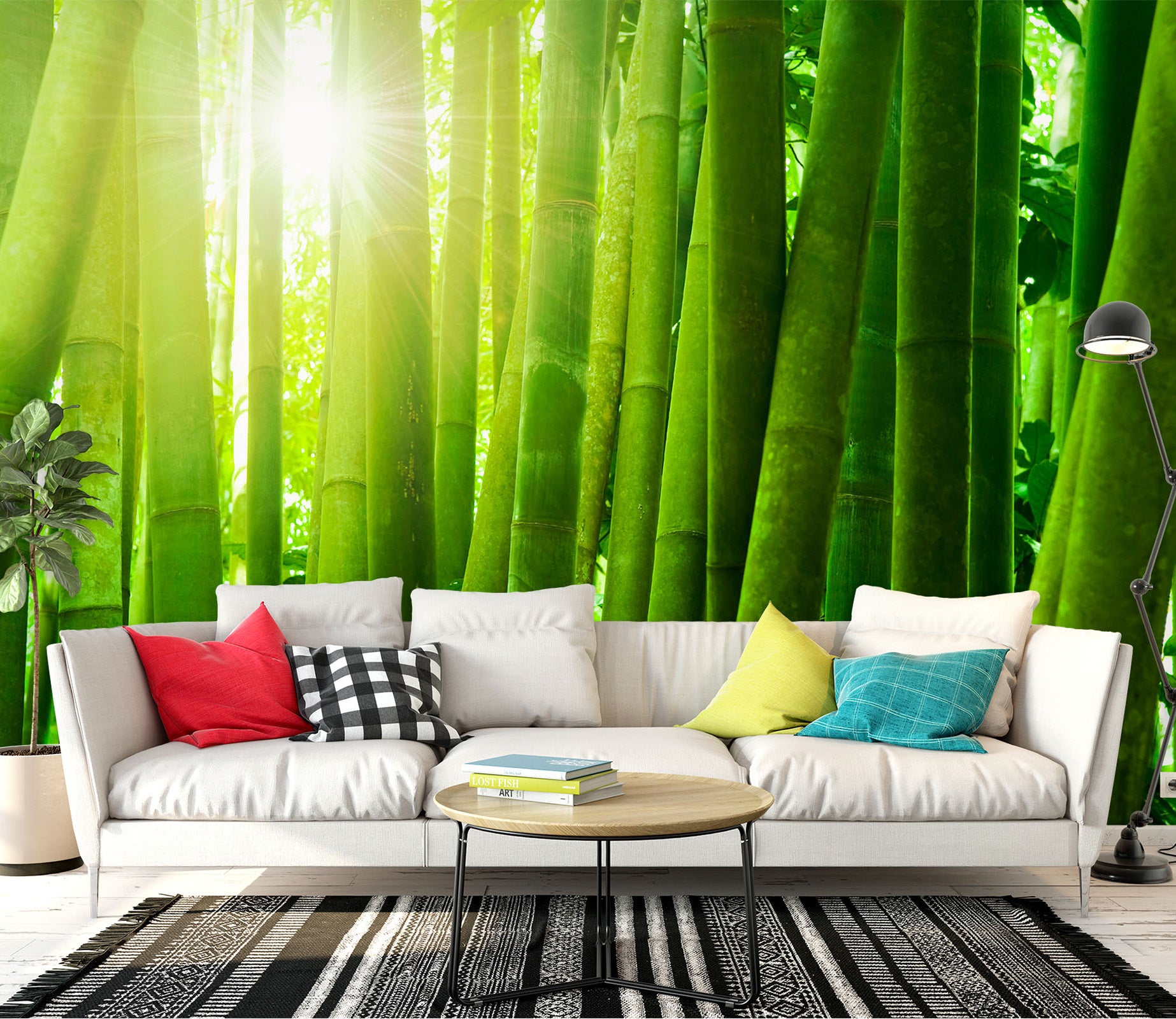 3D Green Bamboo Forest 1405 Wall Murals
