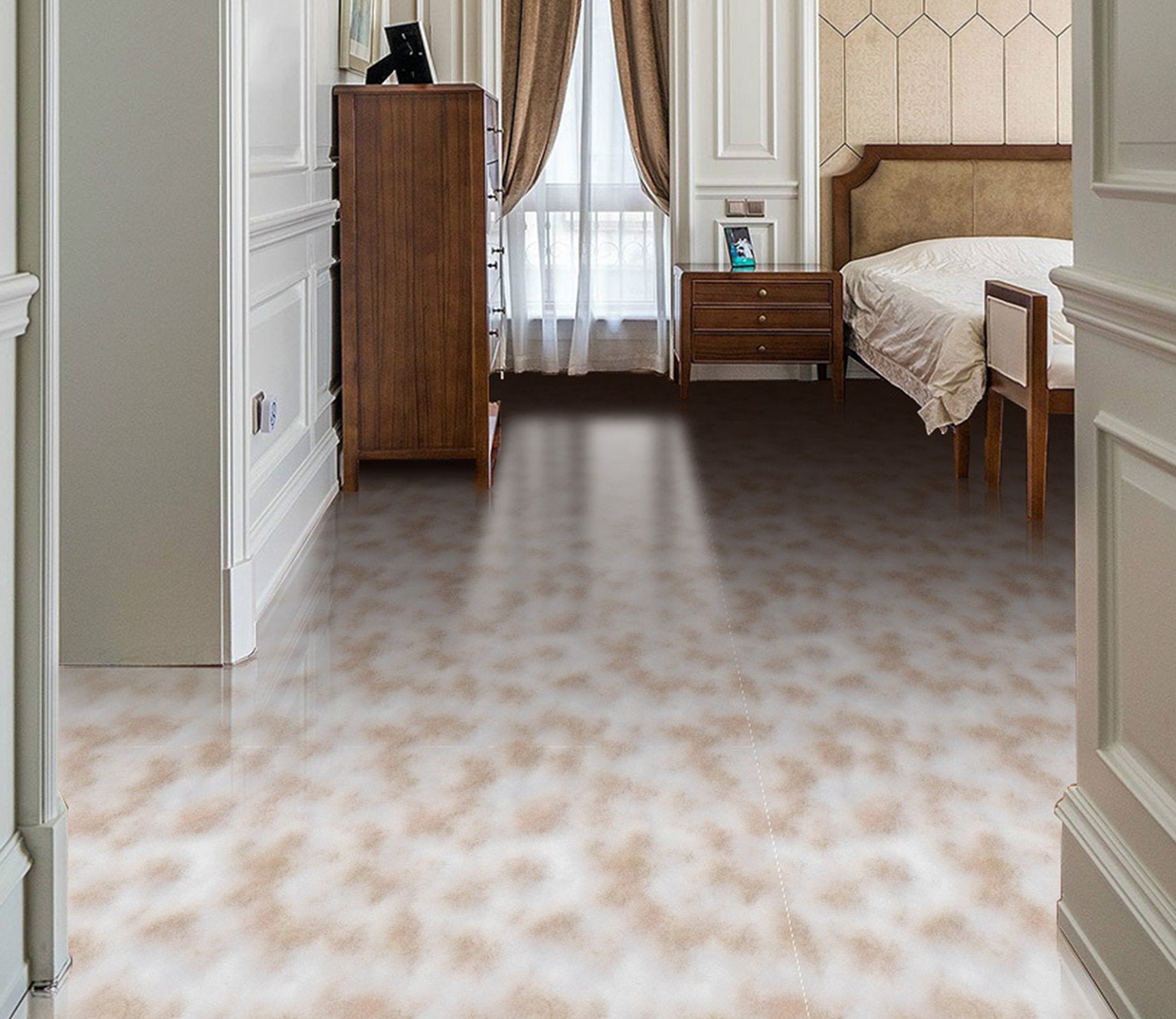 3D Yellow And White Stripes WG664 Floor Mural Wallpaper AJ Wallpaper 2 