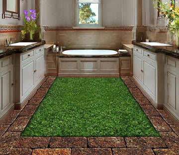 3D Green Lawn 021 Floor Mural  Self-Adhesive Sticker Bathroom Non-slip Waterproof Flooring Murals
