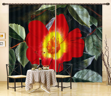 3D Red Flowers 11023 Matthew Holden Bates Curtain Curtains Drapes