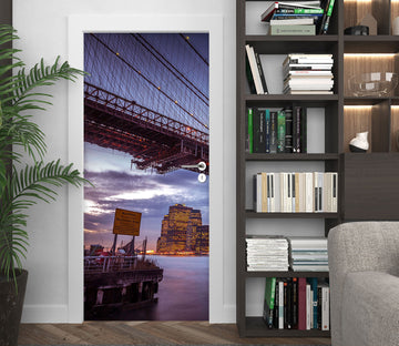 3D River Bridge 10705 Assaf Frank Door Mural