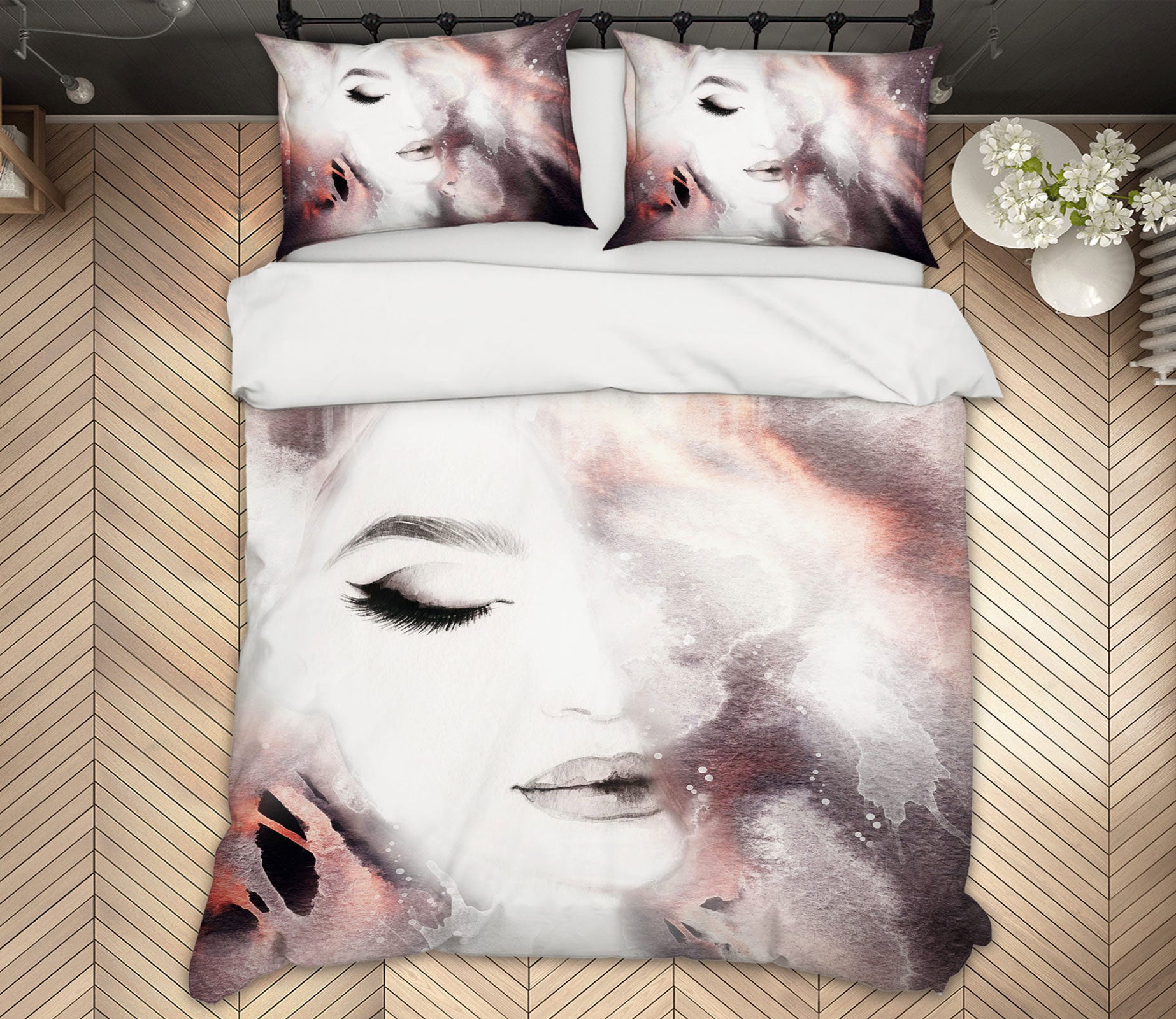 3D Pink Hair Woman 034 Bed Pillowcases Quilt