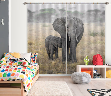 3D Steppe Elephant 114 Marco Carmassi Curtain Curtains Drapes