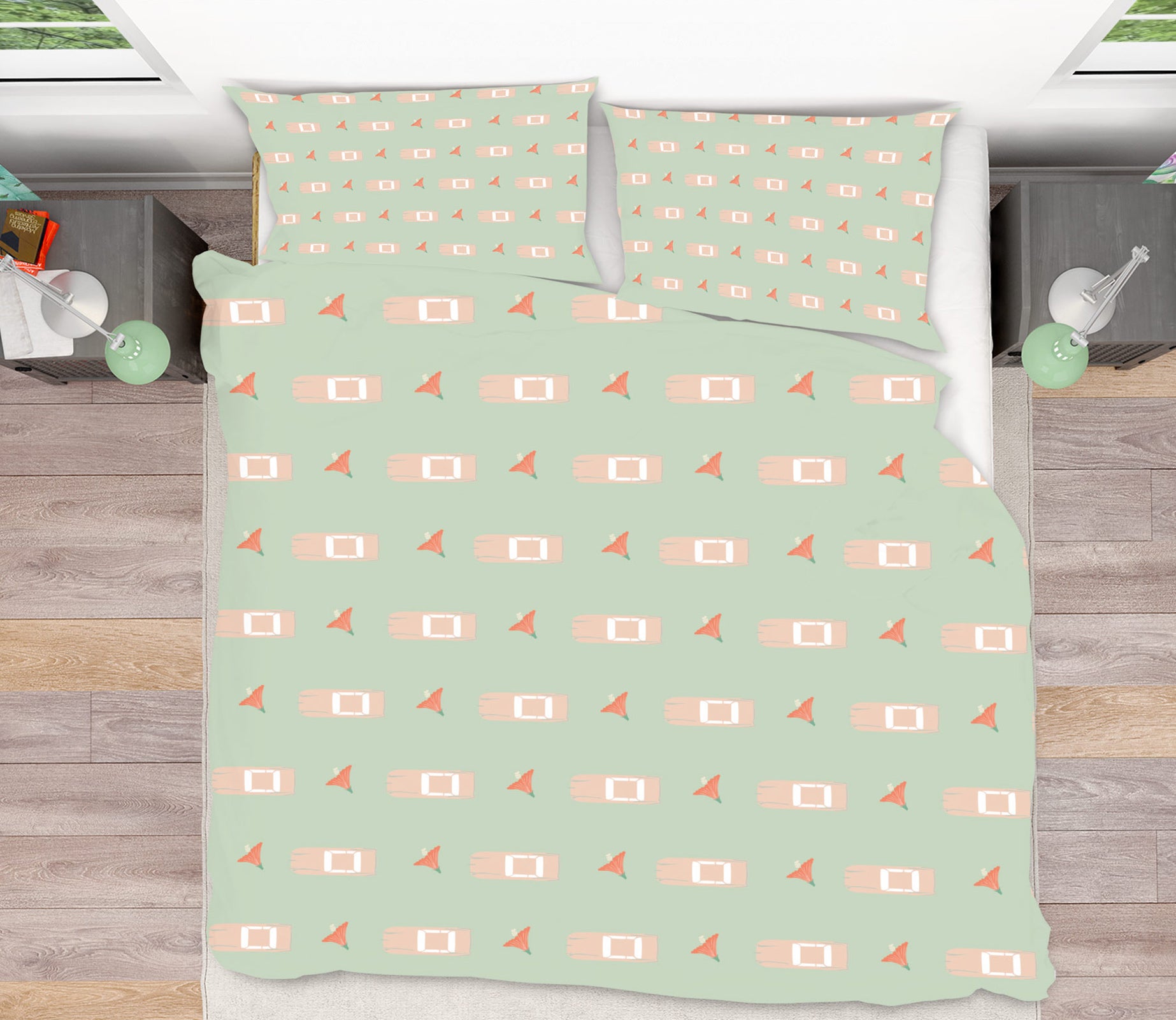 3D Flower Car Pattern 98148 Kasumi Loffler Bedding Bed Pillowcases Quilt