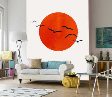 3D Red Sun 1401 Boris Draschoff Wall Mural Wall Murals